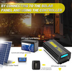 2500 Watt Modified Sine Wave Power Inverter, 12V DC to AC 110V/120V (Peak) 5000W Converter 3 Outlet Car Inverter with Remote Control and LED Display 3.4A USB Port
