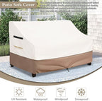Outdoor Couch Cover Waterproof Patio Furniture Covers, 58 Inches Outdoor Sofa Cover, Furniture Covers for Patio Seating (Beige)