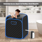 COSTWAY Portable Steam Sauna, 3L Foldable Sauna Spa with Remote Control, 9-Gear Temperature and Timer, Atomization Function, Personal Sauna Tent for Relaxation at Home (Black)