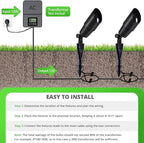 Wowlite 12V Low Voltage Landscape Lighting, Adjustable LED Outdoor Spotlights for House, IP65 Waterproof Matte Black Aluminum Garden Lighting for Trees, Yard, Patio (5W 2700K Warm White Bulb Included)