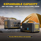 VTOMAN Jump 1500X Portable Power Station with Jumper Cables, 828Wh LiFePO4 Battery Solar Generator with Jump Start for Car, 1500W AC Outlets, 100W PD Type-C&Regulated DC for Home Backup RV Van Camping