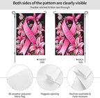 Breast Cancer Garden Flag Vertical Double Sided Outdoor Yard Flags 12.5x18 Inch Burlap Banners for House Lawn
