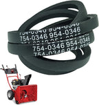 754-0346 Snowblower Auger Drive Belt 3/8" x 30" for Cub Cadet MTD Troy-Bilt White Outdoor 754-0346 954-0346 Ariens 07208400 S-tens 265-013 Toro 6552(2 Pcs)