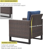HUMMUH 5 Piece Patio Furniture Outdoor Bistro Set All-Weather Wicker Outdoor Chairs with Ottomans End Table for Patio,Porch,Garden,Backyard