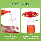 2-Pack Plastic Hummingbird Feeder - 22oz Leakproof Outdoor, 6 Bee-Proof Ports with Ant Moat, Wide Mouth Easy Clean, Hanging Hook for Trees or Decks