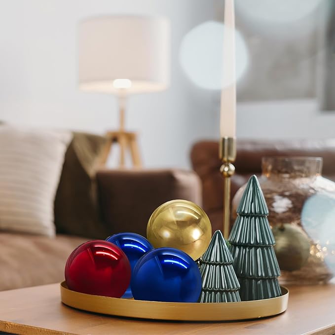 uxcell 2 Pcs Gazing Globe Decor Ball 3.5 Inch 90mm Reflective Garden Sphere Hollow Ball, Seamless Stainless Steel Gazing Ball, Smooth Mirror Globe for Garden Home Decor, Gold Tone