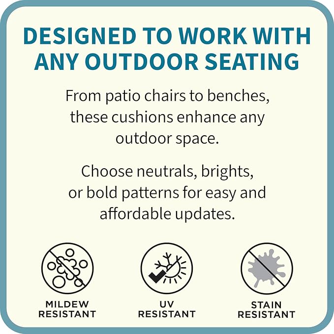 BrylaneHome Extra-Thick Seat Cushion - 23”L x 22”W x 5.5”H - Patio & Outdoor - Water, Stain & Fade Resistant - Evening Blue Dot