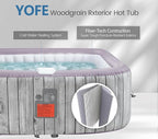 Inflatable Hot Tub for 4-6 Adults – Portable Blow Up Hot Tub with 130 Air Jets, FastFill System & Thermal Cover – Outdoor Spa Hot Tubs for Patio, Backyard & Travel Use (Laminated PVC Square)