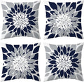 Qahing Pack of 4 Outdoor Waterproof Pillow Covers 16x16 Decorative Outdoor Throw Pillows Garden Square Cushion Cases for Patio Furniture, Couch, Tent Sunbrella, Bench, Navy Blue Grey