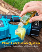 SEESII Chainsaw Cordless 12-inch, Handheld Chain Saw with 2 * 4.0Ah Batteries, Electric Saw with Tool-free Chain Tension, Auto Oiling for Wood Cutting Trimming Branch