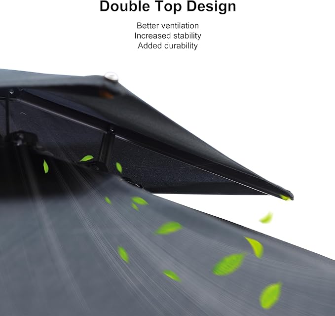 PURPLE LEAF 10' x 13' Cantilever Patio Umbrella Outdoor Umbrella with 330lbs Base Large Rectangular Windproof Offset Umbrella for Pool Deck Garden, Graphite Grey