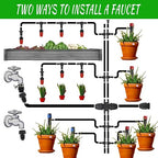 226 Ft Drip Irrigation System Watering System for Outdoor Plants, Greenhouse Sprinkler System Kits, Garden Raised Bed Irrigation Drip Irrigation Kits with 1/2 in,1/4 in Hose