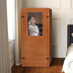 1 Person Infrared Sauna, Home Sauna Hemlock Wooden Indoor Dry Saunas Room, Low EMF 950W/110V Heaters Panels, Bluetooth Speakers, Reading Lamp