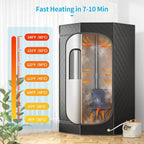 Home Steam Sauna Box, Portable Sauna for Home, Steam Sauna Tnet Full Size Single Person Sauna with 3.0L&1500W Steamer, Remote Control, Foldable Chair & RGB LED Light （Black）