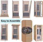 Dynamic Home Infrared Sauna Room 1 to 2 Person Wooden Canadian Hemlock 1260W Graphene Carbon Plate Heater Indoor Saunas