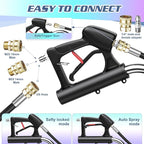 20" Pressure Washer Surface Cleaner, Stainless Steel Dual Handle Power Pressure Washer Attachment for Driveway Concrete Patio Cleaning, 4 Replacement Nozzles
