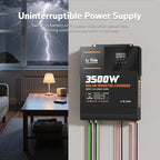 LiTime 3500W Solar Hybrid Inverter, 48V DC to 120V AC All-in-One Solar Inverter Charger, Built in 80A MPPT Charge Controller, for 48V Lead Acid/LiFePO4 Battery, Home Energy Storage, Off-Grid