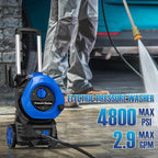 Pressure Washer Power Washer 4800PSIIMAX with Foam Cannon and Nozzles, High Pressure Cleaning Machine with 25ft Hose for Car Home Outdoor Driveway Patio, Blue