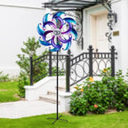 WONDER GARDEN Wind Spinners for Yard and Garden-Solar Wind Spinners - 61 Inch Blue Wind Sculptures & Spinners with LED Changing Light Glass Ball for Garden Patio Outdoor Decor