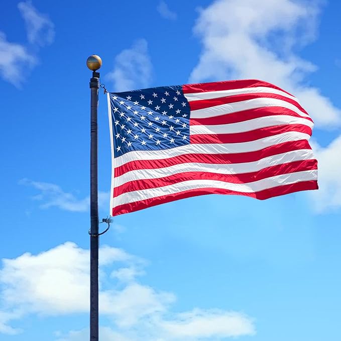 4x6 American Flag for Outside, Heavy Duty Outdoor, All Weather, Embroidered Stars with Brass Grommetss (USA Flag 4X6 FT)