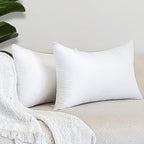12x20 Inch Outdoor Throw Pillow Inserts, Pack of 2 - Premium Water-Resistant Lumbar Pillows Stuffer for Patio Furniture, Chairs, Sofa &Porch Swing -Indoor/Outdoor Decorative Pillows - White
