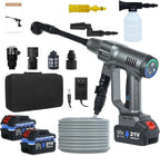 Cordless Power Washer 1450PSI Pressure Washer with 3 Nozzles and Foam Cannon, Handheld Portable Battery Powered, 3 Power Level Adjustable