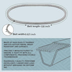 5/8 x 138'' Mower Deck Belt Replace for Cub Cadet Troy-Bilt 954-0642 MTD 754-0642 954-0642 Toro 112-0933 Riding Mower Kevlar Lawn Mower Belt (754-0642)