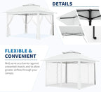 11x11 Pop Up Instant Gazebo Tent for Backyard, Pop Up Gazebo With Mosquito Netting, Outdoor Canopy Gazebos Waterproof With Portable Carrying Bag
