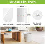 3 Gallon 330 Counts Strong Trash Bags Garbage Bags by Teivio, Bathroom Trash Can Bin Liners, Small Plastic Bags for home office kitchen (Clear)