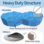 Alvantor Pet Double Swimming Pool Dog Bathing Tub, Hard Plastic Pools, Cat Puppy Shower Spa Foldable Portable Indoor Outdoor Pond Ball Pit 63"x35"x12" Patent Pending