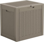 31 Gallon Outdoor Storage Box – Resin Deck Box with Lockable Lid, Waterproof Patio Furniture Storage for Tools, Garden & Yard Organization