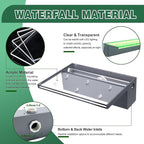 Pool Fountain, LONGRUNNEW Transparent Acrylic Pool Waterfall Spillway with Pipe Connector Kits for Indoor/Outdoor Decorative, 11.8 Inches Pool Water Feature for Garden Patio, Backyard Koi Pond Decor