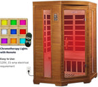 Dynamic Hemming 2 Person Infrared Corner Sauna for Home, Low EMF Indoor Saunas Full Size Indoor Personal Spa 49" x 48" x 76"