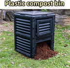 Plastic Outdoor Compost Bin, Fertilizer Fermentation Box, Garbage Compost Bin Suitable for Kitchen, Yard and Courtyard(Black)