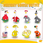 8 Sets Seasonal Holiday Porch Goose Outfits Summer Outfits Fall Halloween Christmas Birthday All Seasons Garden Goose Clothes for 23" Cement Statue Lawn Patio Outdoor Decoration(Classic Style)