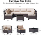 11 Pieces Outdoor Patio Furniture Set Outdoor Furniture Patio Sectional Sofa Conversation Sets w/ETL Approved 45" Gas Outdoor Fire Table & Coffee Table, Swivel Rocking Chair Brown