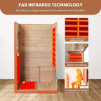 Sauna, Far Infrared Saunas for Home Room 800W/110V Indoor Sauna for Single Person Okoume Wood Sauna with 1 Person Low EMF Dry Sauna with Speakers/Air Hole and LED Color Light - 28.8 * 35.3 * 61.5 in