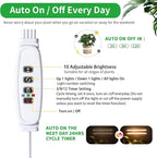 Two Strip Growing Lamp 2-Pack for Indoor Plants, 3500K Full Spectrum LED Grow Light Strips with Auto ON/Off 3/9/12H Timer & 10 Dimmable Levels for Green House Succulent (2 Head×2 Pack)
