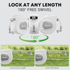 SILVEL Retractable Garden Hose Reel, 1/2 in x 100ft Wall Mount Heavy Duty Automatic Hose Reel with 10 Pattern Nozzle, Any Length Lock & Slow Return System, 180°Swivel Bracket Upgraded UV Resistant