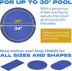 Winter Pool Cover 30 ft Round for Above Ground | Extra Thick & Durable Above-Ground Pool Cover | Sapphire Series of Premium Cold- and UV-Resistant Pool Cover | by Yankee Pool Pillow