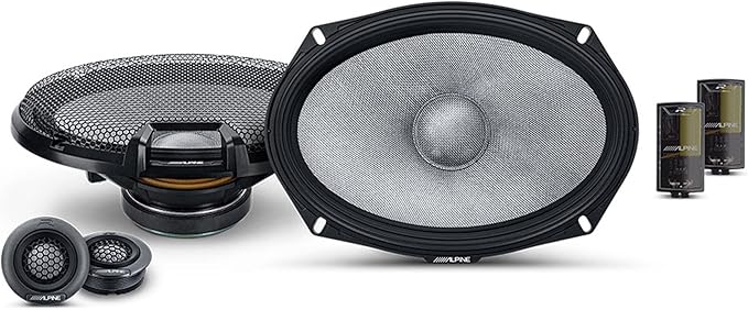 Alpine R2-S69C High-Resolution 2-Way Speaker Set / 6x9 with RKFR69 3-Piece Foam Ring Speaker Enhancement