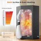 Sauna Box, Portable Steam Sauna, Portable Sauna for Home, Sauna Tent with 3L 1200w Steamer, 15 Levels for Personal Sauna-Grey