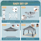 COBIZI 12x12 Pop Up Gazebo On Clearance Canopy Tent Easy Up Outdoor Gazebo Waterproof Upgrade with Mosquito Nettings and Carry Bag for Patio Garden Lawn