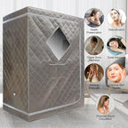 ZONEMEL Full Size Sauna Tent, Portable 1 or 2 Person Full Body Home Spa for Relaxation, Detox, Steamer not Included (L47.24 x W31.5 x H63,Dark Grey)