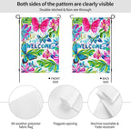Butterfly Garden Flag Vertical Double Sided Outdoor Yard Flags 12.5x18 Inch Burlap Banners for House Lawn