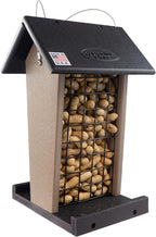 DutchCrafters Plastic Poly Hanging Whole Peanut Bird Feeder for Large Birds, Woodpeckers, Crows, Blue Jays for Outdoor, Garden, Yard - USA Amish Made (Black & Weatherwood)