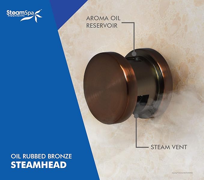 SteamSpa 4.5kW Steam Sauna Generator Executive Bundle 240V Steam Generator with Touch Pad, Steamheads, Pressure Relief Valve, Built-in Auto Drain, LED Light, Filter and Quick Install Kit EXT450OB-A