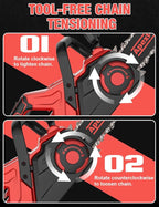 14 Inch Brushless Electric Chainsaw Cordless for Milwaukee M18 Battery, Power Chain Saws with Auto Oiler, Low Kickback, Battery Powered Chainsaw for Tree Trimming, Storm Clean-Up, Wood Cutting Pruning