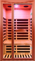 Far Infrared Sauna Home Sauna Spa Room for 1-2 Person Low-EMF Canadian Hemlock Wood 1550W Indoor Saunas with 7 Color Light 39.3 * 35.4 * 74.8Inch
