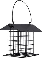 winemana Suet Feeder for Outside Hanging, Metal Suet Cake Holder Squirrel Proof, Weatherproof Bird Feeders for Wild Birds Woodpecker, Single Suet Cage for Outdoor Garden